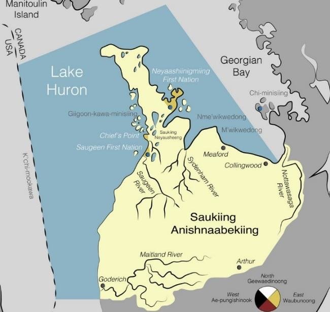 Map of the Saugeen nation traditional territory